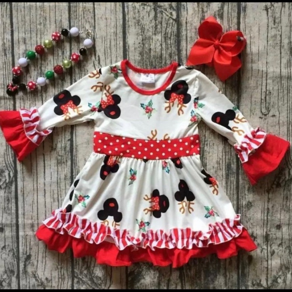 Minnie and Mickey Christmas dress Disney inspired